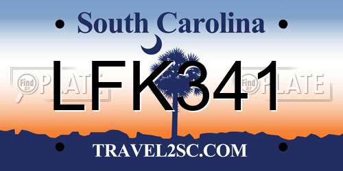 LFK341 South Carolina License Plate
