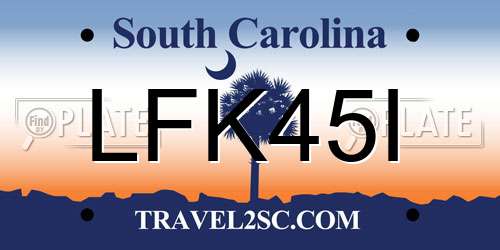 LFK45I South Carolina License Plate