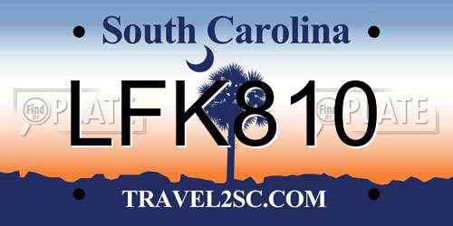 LFK810 South Carolina License Plate