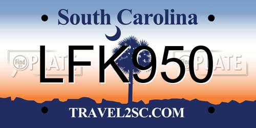 LFK950 South Carolina License Plate