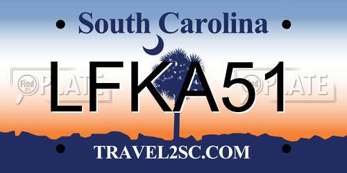 LFKA51 South Carolina License Plate
