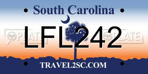 LFL242 South Carolina License Plate