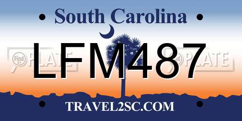 LFM487 South Carolina License Plate