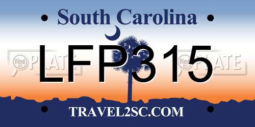 LFP315 South Carolina License Plate