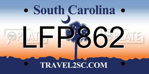 LFP862 South Carolina License Plate