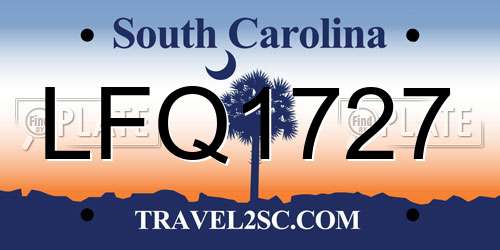 LFQ1727 South Carolina License Plate