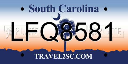 LFQ8581 South Carolina License Plate