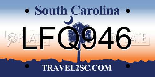 LFQ946 South Carolina License Plate