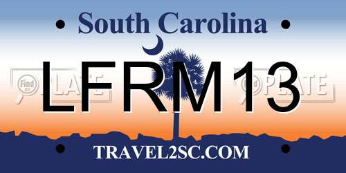 LFRM13 South Carolina License Plate