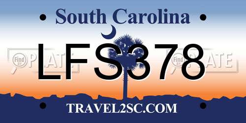 LFS378 South Carolina License Plate