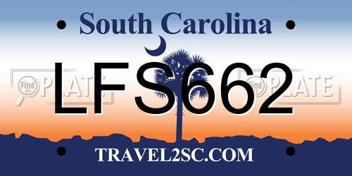 LFS662 South Carolina License Plate