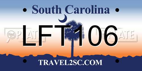 LFT106 South Carolina License Plate