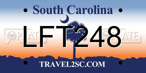 LFT248 South Carolina License Plate