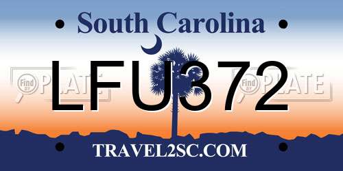 LFU372 South Carolina License Plate