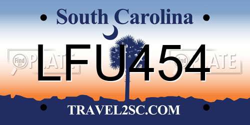 LFU454 South Carolina License Plate