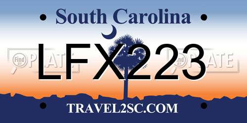 LFX223 South Carolina License Plate