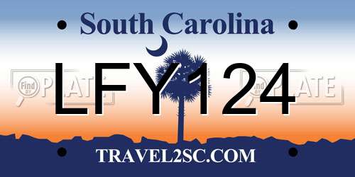 LFY124 South Carolina License Plate