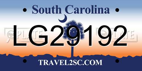 LG29192 South Carolina License Plate