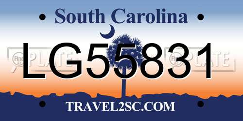 LG55831 South Carolina License Plate