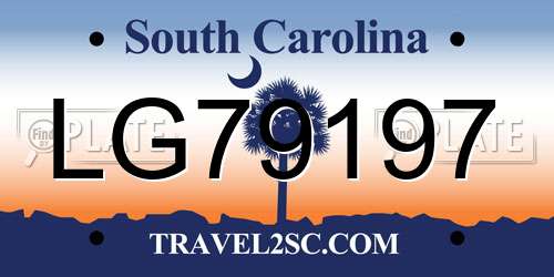LG79197 South Carolina License Plate
