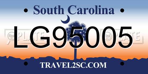 LG95005 South Carolina License Plate