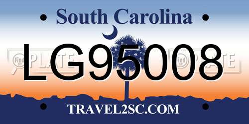 LG95008 South Carolina License Plate