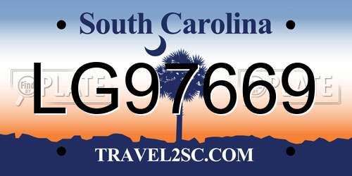 LG97669 South Carolina License Plate