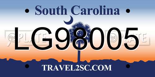 LG98005 South Carolina License Plate