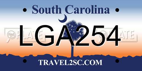 LGA254 South Carolina License Plate
