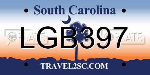 LGB397 South Carolina License Plate