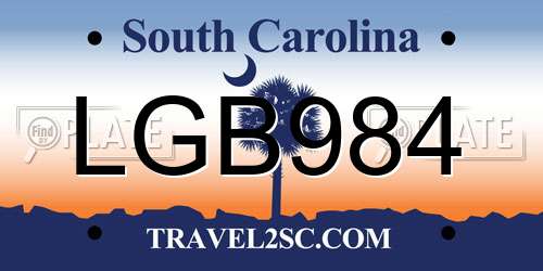 LGB984 South Carolina License Plate