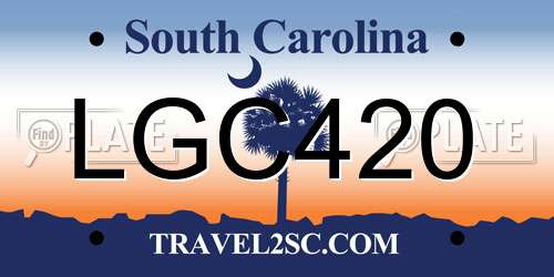 LGC420 South Carolina License Plate