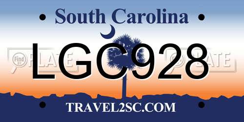 LGC928 South Carolina License Plate