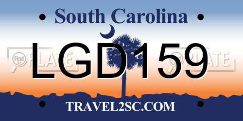 LGD159 South Carolina License Plate