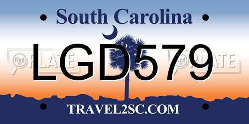 LGD579 South Carolina License Plate