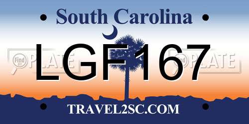 LGF167 South Carolina License Plate
