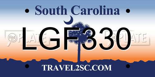 LGF330 South Carolina License Plate