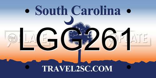 LGG261 South Carolina License Plate