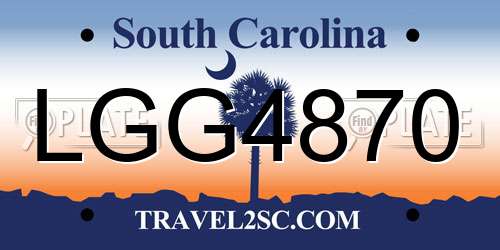 LGG4870 South Carolina License Plate