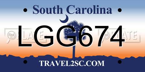LGG674 South Carolina License Plate