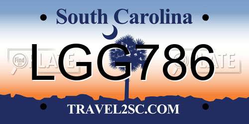 LGG786 South Carolina License Plate