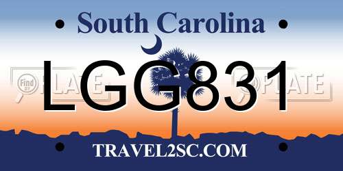 LGG831 South Carolina License Plate