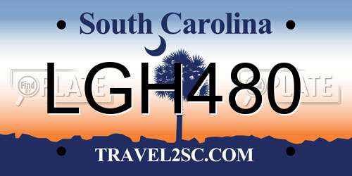 LGH480 South Carolina License Plate