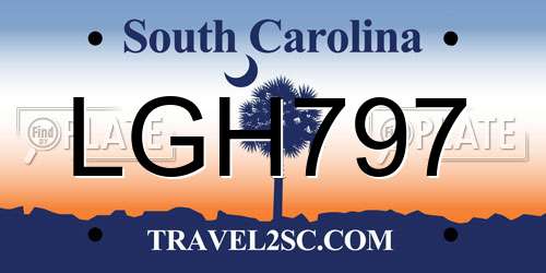 LGH797 South Carolina License Plate