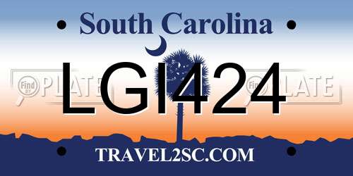 LGI424 South Carolina License Plate