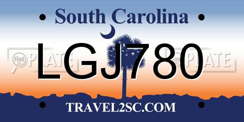 LGJ780 South Carolina License Plate