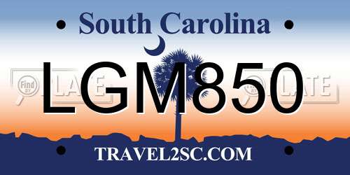 LGM850 South Carolina License Plate