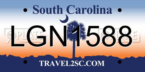 LGN1588 South Carolina License Plate