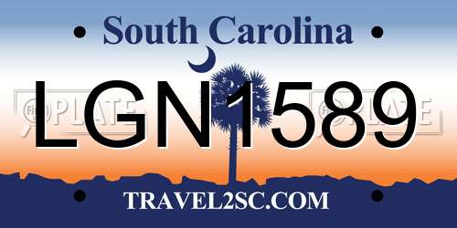 LGN1589 South Carolina License Plate
