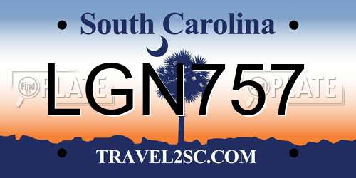LGN757 South Carolina License Plate